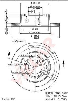 Villar 628.0808 - Brake Disc autospares.lv