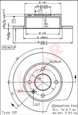 Villar 628.0306 - Brake Disc autospares.lv