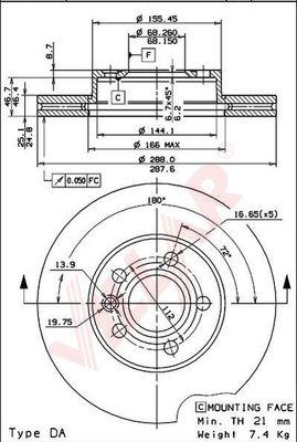 Villar 628.0303 - Brake Disc autospares.lv