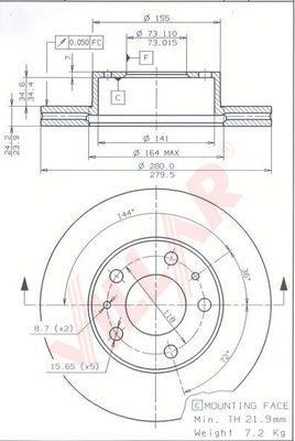 Villar 628.0291 - Brake Disc autospares.lv