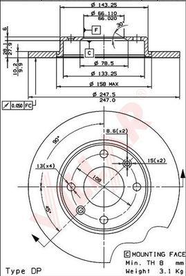 Villar 628.0254 - Brake Disc autospares.lv