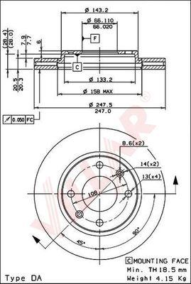 Villar 628.0258 - Brake Disc autospares.lv