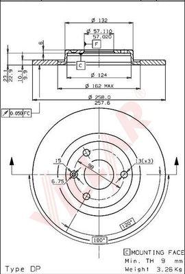 Villar 628.0257 - Brake Disc autospares.lv