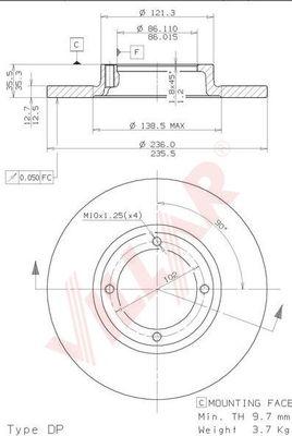 Villar 628.0260 - Brake Disc autospares.lv