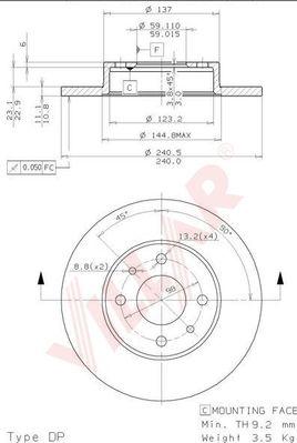 Villar 628.0283 - Brake Disc autospares.lv