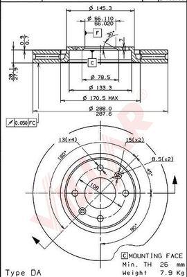 Villar 628.0282 - Brake Disc autospares.lv