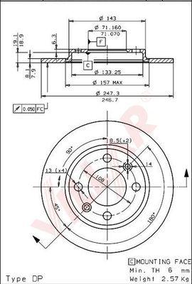 Villar 628.0273 - Brake Disc autospares.lv