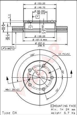 Villar 628.0739 - Brake Disc autospares.lv