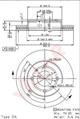 Villar 628.0735 - Brake Disc autospares.lv