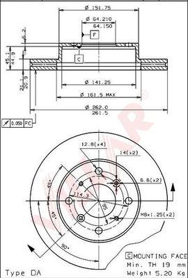 Villar 628.1940 - Brake Disc autospares.lv