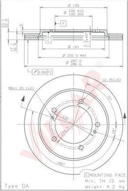 Villar 628.1907 - Brake Disc autospares.lv