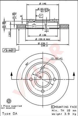 Villar 628.1915 - Brake Disc autospares.lv