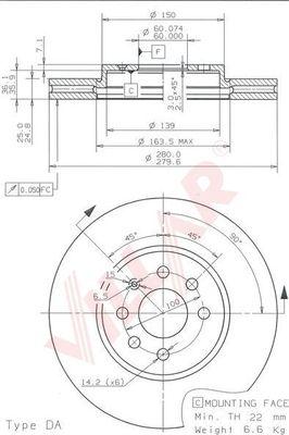 Villar 628.1924 - Brake Disc autospares.lv