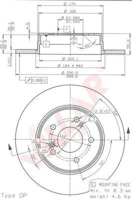 Villar 628.1928 - Brake Disc autospares.lv