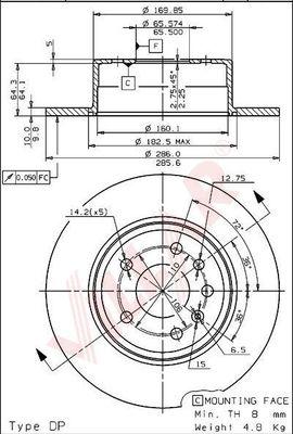 Villar 628.1923 - Brake Disc autospares.lv