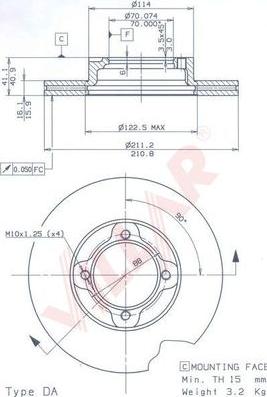 Villar 628.1976 - Brake Disc autospares.lv