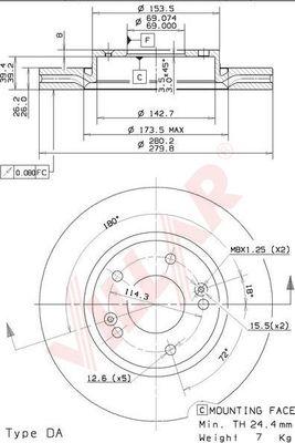 Villar 628.1490 - Brake Disc autospares.lv