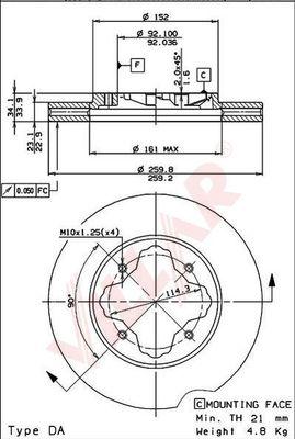 Villar 628.1492 - Brake Disc autospares.lv