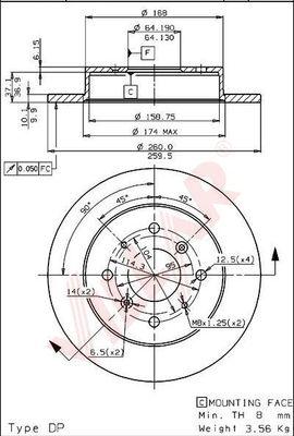 Villar 628.1448 - Brake Disc autospares.lv