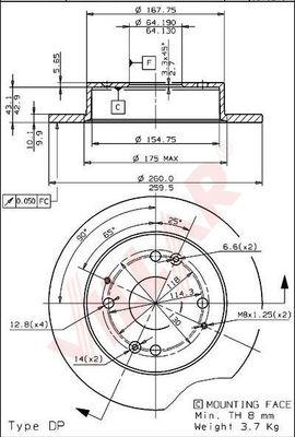 Villar 628.1443 - Brake Disc autospares.lv