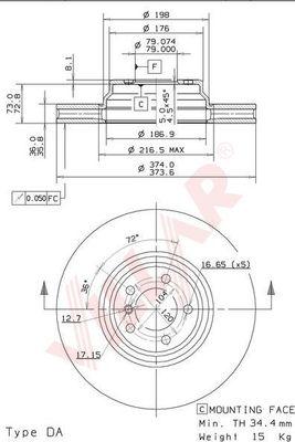 Villar 628.1462 - Brake Disc autospares.lv