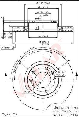 Villar 628.1409 - Brake Disc autospares.lv