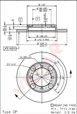 Villar 628.1404 - Brake Disc autospares.lv