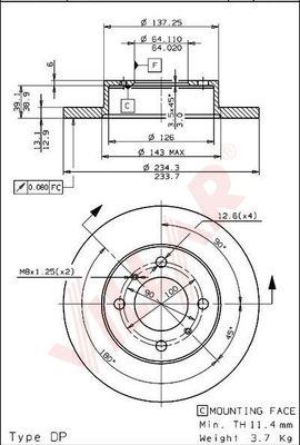 Villar 628.1403 - Brake Disc autospares.lv