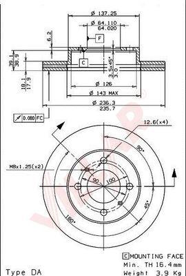 Villar 628.1402 - Brake Disc autospares.lv