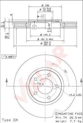 Villar 628.1415 - Brake Disc autospares.lv