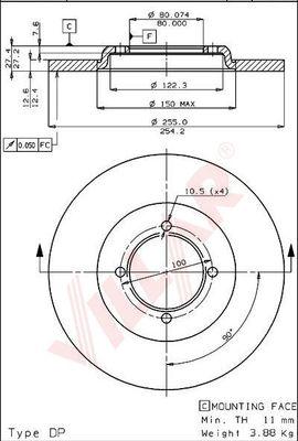 Villar 628.1412 - Brake Disc autospares.lv