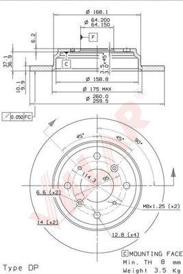 Villar 628.1485 - Brake Disc autospares.lv