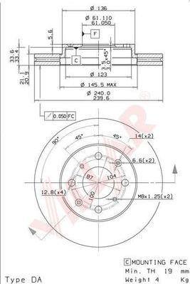 Villar 628.1482 - Brake Disc autospares.lv