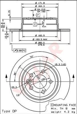 Villar 628.1439 - Brake Disc autospares.lv