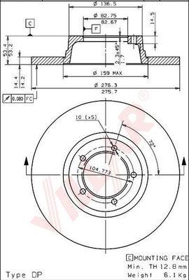 Villar 628.1436 - Brake Disc autospares.lv