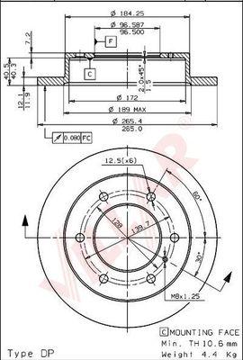 Villar 628.1430 - Brake Disc autospares.lv