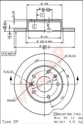 Villar 628.1431 - Brake Disc autospares.lv