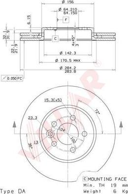 Villar 628.1438 - Brake Disc autospares.lv