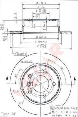 Villar 628.1427 - Brake Disc autospares.lv