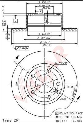 Villar 628.1470 - Brake Disc autospares.lv