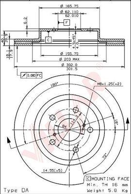 Villar 628.1594 - Brake Disc autospares.lv