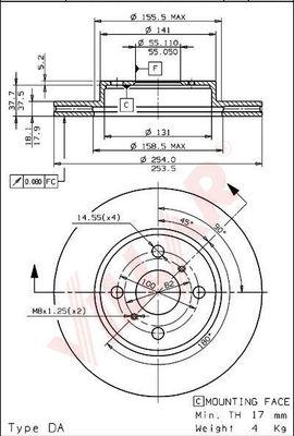 Villar 628.1590 - Brake Disc autospares.lv