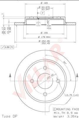 Villar 628.1544 - Brake Disc autospares.lv