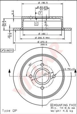 Villar 628.1543 - Brake Disc autospares.lv