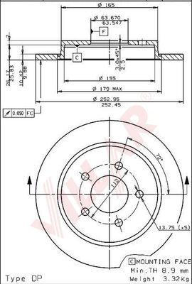 Villar 628.1555 - Brake Disc autospares.lv