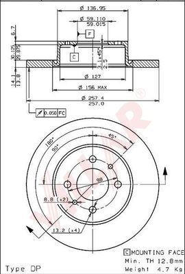 Villar 628.1564 - Brake Disc autospares.lv