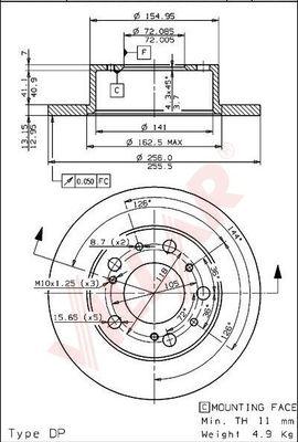 Villar 628.1566 - Brake Disc autospares.lv