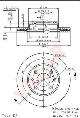 Villar 628.1560 - Brake Disc autospares.lv