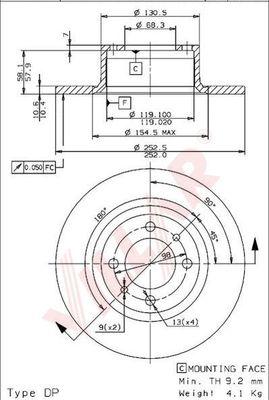 Villar 628.1509 - Brake Disc autospares.lv