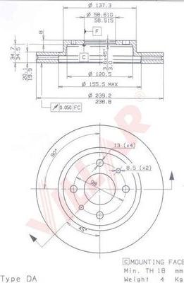 Villar 628.1506 - Brake Disc autospares.lv